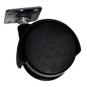 ZWENKWIEL DUBBELROL 40MM ZWART MET BEVESTIGINGSPLAAT NML