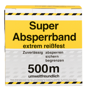 AFZETBAND MARKERINGSLINT GEEL ZWART  80 MM X 500 M