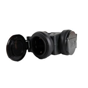 QWATT PRO HANGKOPPELING RUBBER SCHUKO ZWART