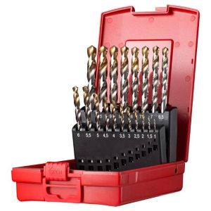 SPIRAALBORENSET 19-DELIG KORT HSS DIN 338 118°