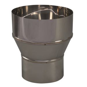CONVESA KACHELPIJP ENKELWANDIG RVS VERLOOPSTUK 109 MM UITW - 150 MM