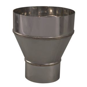 CONVESA KACHELPIJP ENKELWANDIG RVS VERLOOPSTUK 109 MM UITW - 180 MM