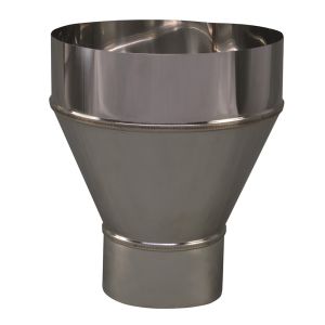 CONVESA KACHELPIJP ENKELWANDIG RVS VERLOOPSTUK 109 MM UITW - 200 MM