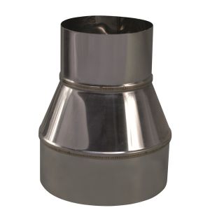 CONVESA KACHELPIJP ENKELWANDIG RVS VERLOOPSTUK 124 MM UITW - 100 MM