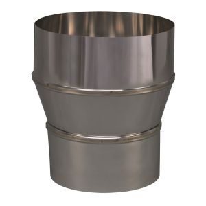 CONVESA KACHELPIJP ENKELWANDIG RVS VERLOOPSTUK 124 MM UITW - 150 MM