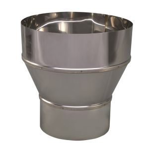 CONVESA KACHELPIJP ENKELWANDIG RVS VERLOOPSTUK 124 MM UITW - 180 MM