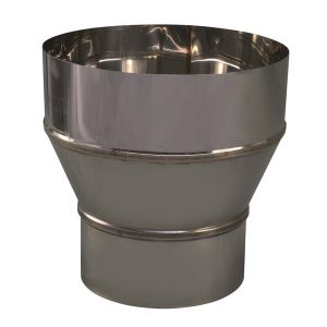 CONVESA KACHELPIJP ENKELWANDIG RVS VERLOOPSTUK 129 MM UITW - 180 MM