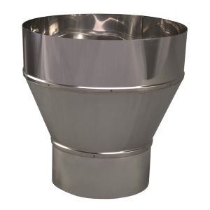 CONVESA KACHELPIJP ENKELWANDIG RVS VERLOOPSTUK 129 MM UITW - 200 MM