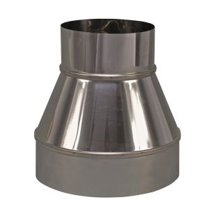 CONVESA KACHELPIJP ENKELWANDIG RVS VERLOOPSTUK 199 MM UITW - 125 MM