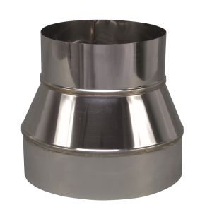 CONVESA KACHELPIJP ENKELWANDIG RVS VERLOOPSTUK 199 MM UITW - 150 MM