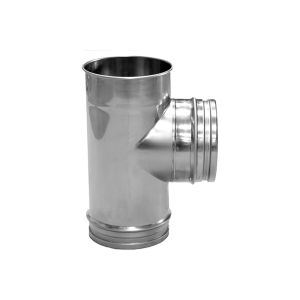CONVESA KACHELPIJP ENKELWANDIG RVS Ø 150 MM T-STUK 90°