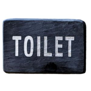 TEKSTBORD STEEN RH 118X82MM ZWART/WIT TEKST TOILET