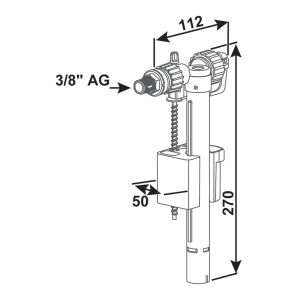 UNIVERSELE SPOELKASTKRAAN 50MM [T360796]