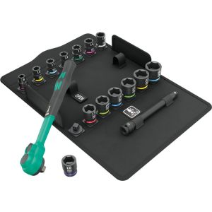 WERA 8100 SB 12 ZYKLOP COMFORT RATELSET, OMSCHAKELPAL, 3/8"-AANDRIJVING, METRISCH, 16-DELIG