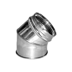 CONVESA KACHELPIJP ENKELWANDIG RVS Ø 125 MM BOCHT 45°