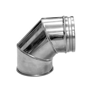 CONVESA KACHELPIJP ENKELWANDIG RVS Ø 150 MM BOCHT 90°
