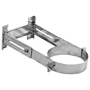 CONVESA KACHELPIJP ENKELWANDIG RVS Ø 150 MM MUURBEUGEL 85-200 MM