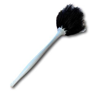 PLUMEAU ZWART HAAR PVC STEEL