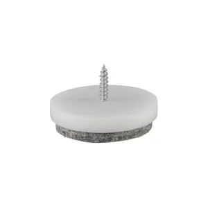 GLIJNAGEL VILT MET SCHROEF 28MM WIT GRIJS 