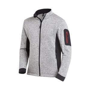 FLEECE VEST CHRISTOPH LICHTGRIJS/ZWART MAAT M