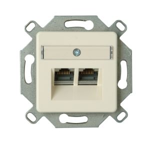 KOPP TECHNIEK SOKKEL INBOUW STOPCONTACT DUBBEL RJ45 INTERNET/TELEFOON UAE CAT6