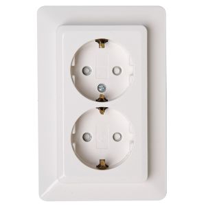 MILANO WANDCONTACTDOOS 2V RA KV WIT