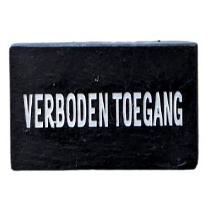 TEKSTBORD STEEN RH 118X82MM ZWART/WIT TEKST VERBODEN TOEGANG