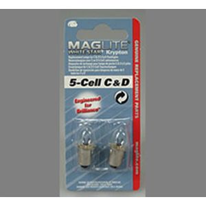 MAGLITE WHITESTAR RESERVE LAMPJES 5-CEL KAART á 2 STUKS