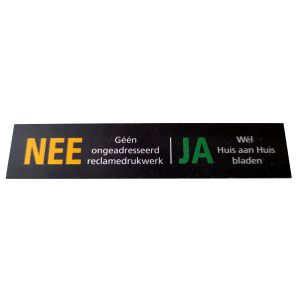 NAAMPLAATJE 2-ZIJDIG "NEE-JA" / "NEE-NEE" 92X20MM PASSEND IN HOUDER 12670