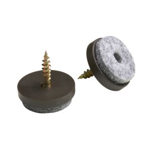 PARKETGLIJDER + STIFT 20MM BRUIN 20 STUKS