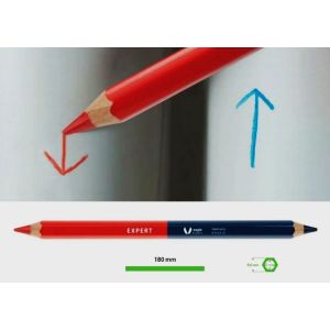 DUO JUMBO MARKEERPOTLOOD, ROOD/BLAUW, GESLEPEN, 6-KANT 8175072