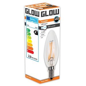 LEDLAMP FILAMENT KAARS 2W-25W E14 2700K C35 250LM ND EXTRA WARM WIT GLOW