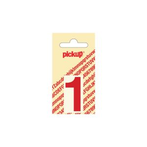 PLAKCIJFER/ LETTER HELVETICA 40 MM ROOD