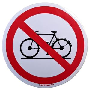 STICKER VERBODEN TE FIETSEN Ø 90MM