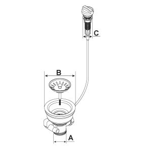AFVOERPLUG SPOELBAK DRAAISTOP 1 1/2