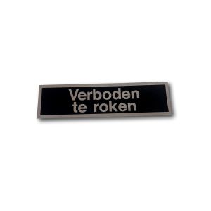 STICKER 165X45 ZWART/ZILVER TEKST "VERBODEN TE ROKEN"