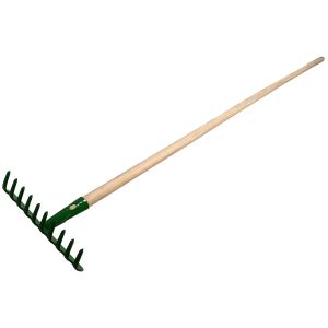 TUINHARK HARK GROEN MET GEBOGEN TAND  10 TANDS MET STEEL 170 X 28MM