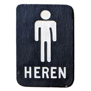 TEKSTBORD STEEN RH 118X82MM ZWART/WITTE TEKST HEREN +SYMBOOL