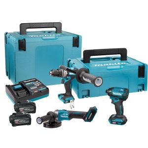 MAKITA XGT 40 V MAX COMBISET BOREN, (SLAG)SCHROEVEN, SLIJPEN DK400NX