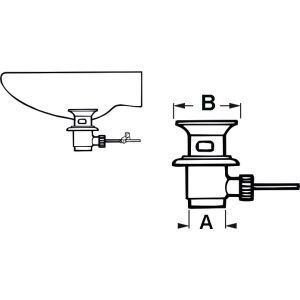 AFVOERPLUG VOOR WASTAFEL + TREKSTANG 1 1/4
