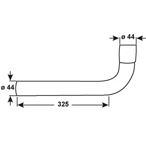 SPOELKASTBOCHT 90GRADEN DIAMETER 44MM LENGTE 325MM WIT [CSPRB9000]
