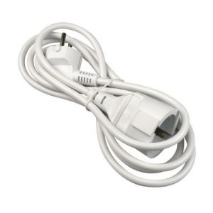 VERLENGSNOER 3X1 WIT 2MTR MET RANDAARDE