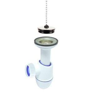 BEKERSIFON PP 32 WIT + RUBBERSTOP+KETTING