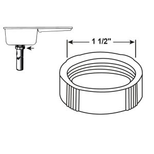 MOER VOOR KRAAGHULS + RUBBERRING 1 1/2" KUNSTSTOF GRIJS [TEC356408R]
