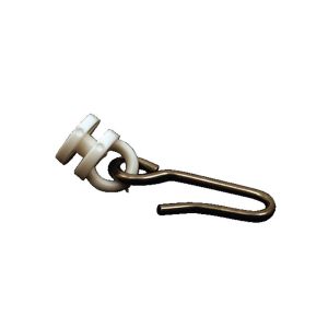 GLIJDER/LOOPROL MET OOG 5037/3109 VERNIKKELD  VOOR GORDIJNRAIL