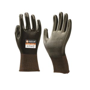 HANDSCHOEN NYLON MET ZWARTE PU COATING BLACK TOUCH