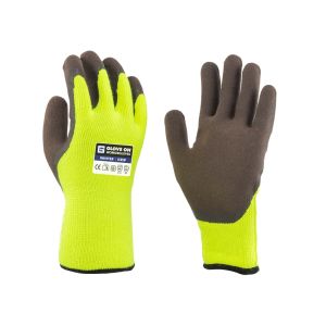 GLOVE ON WINTER GRIP HANDSCHOEN ACRYL HS GEEL FOAM-LATEX GECOAT MAAT 8