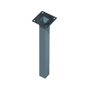 TAFELPOOT ELEMENT VIERKANT STAAL ZWART 25X25X600