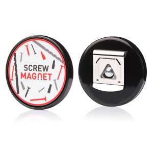 SCREWMAGNET 67 MM  MET BROEKCLIP RVS ZWART