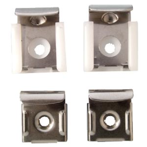 SET SPIEGELKLEMMEN 4 DELIG RVS/VERCHROOMD + BEVESTIGING [T319670]